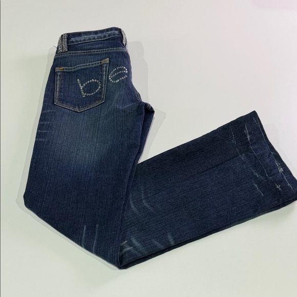 Y2K Bebe Women's Dark Blue Boot Cut Jeans size 28 - Picture 4 of 17